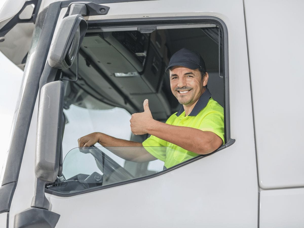 a happy truck driver
