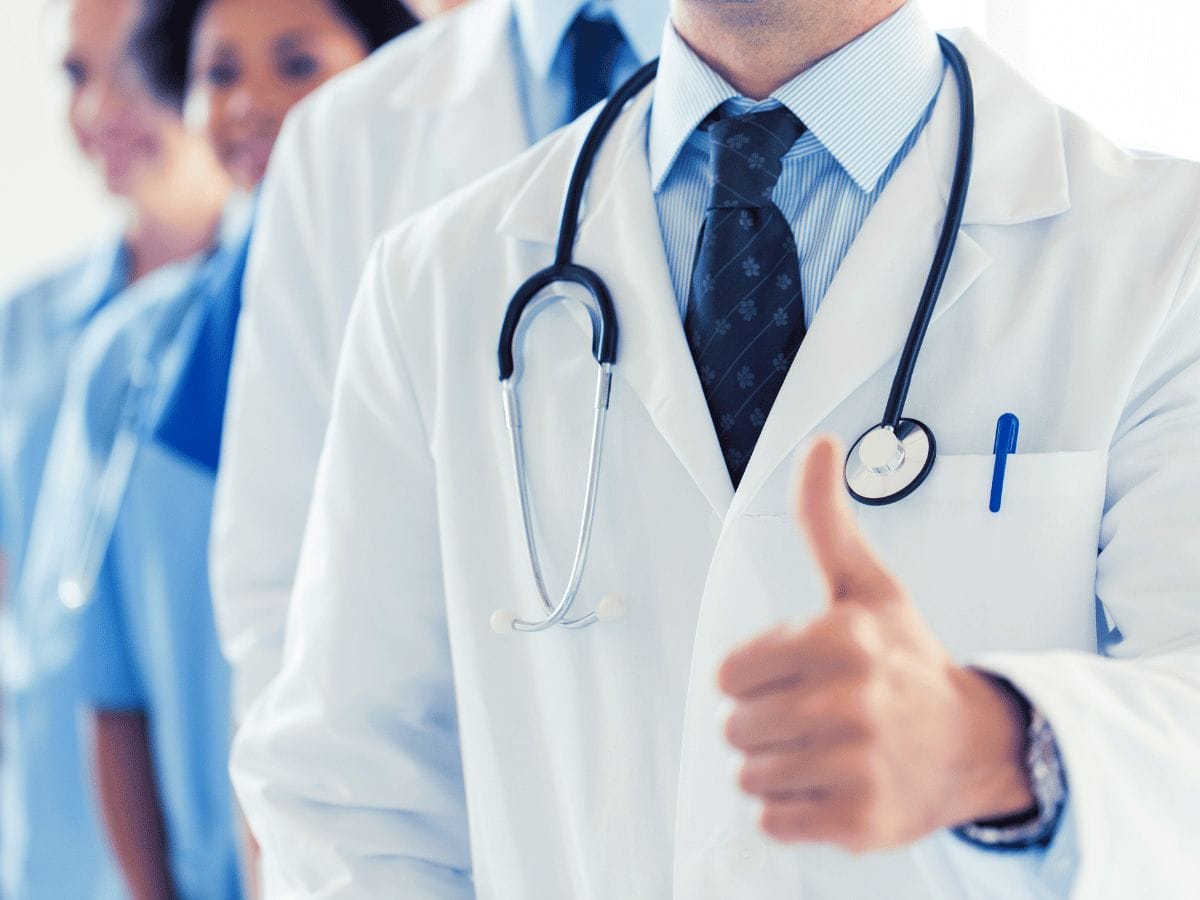group of smiling doctors
