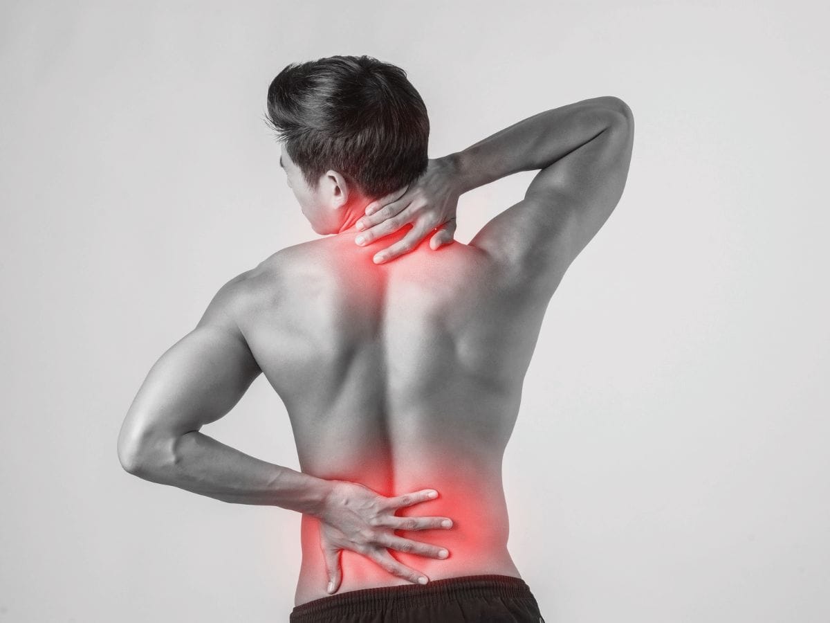 an image showcasing a male struggling with join pain and inflammation