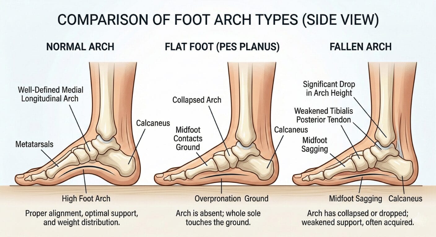 Comparison of foot arc types
