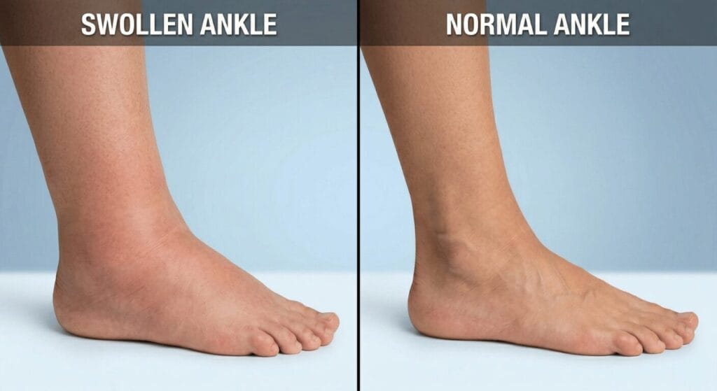 Swollen Ankle Vs Normal Ankle