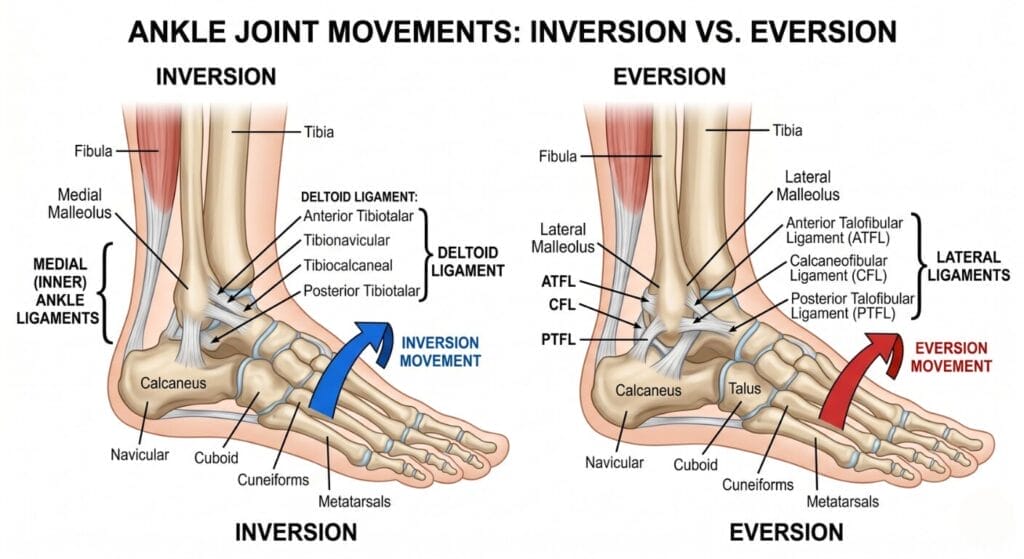 Ankle Joint Movements - Inversion Vs Eversion
