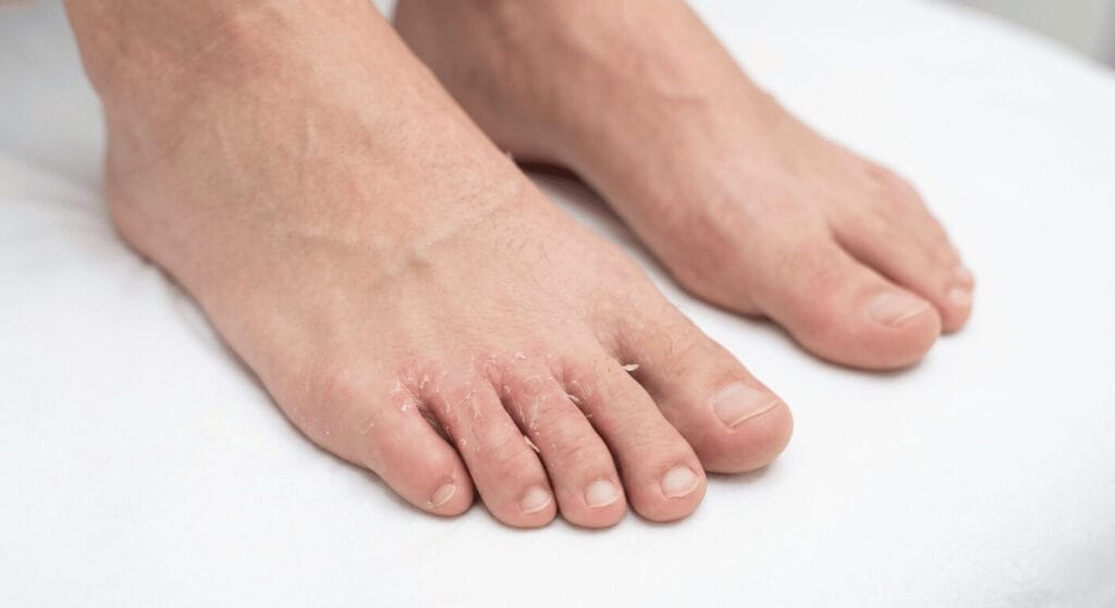 Peeling between toes