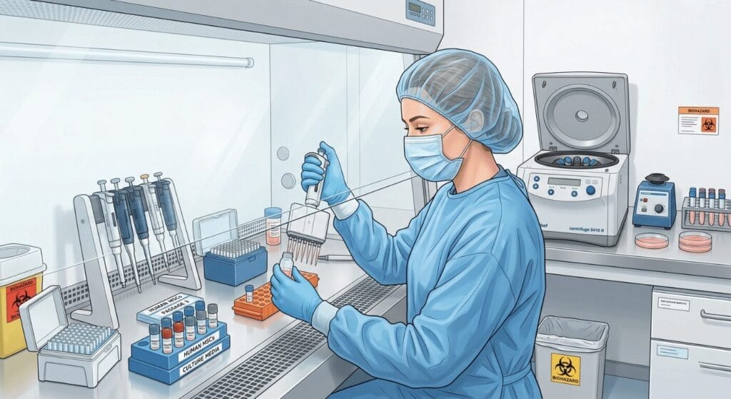 stem cells processing in a lab